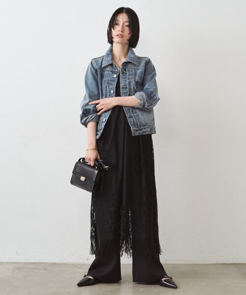 LOUNGEDRESS(ラウンジドレス)の「ヴィンテージライクデニムジャケット(デニムジャケット・レディース・ブルー・FREE)」の4枚目の写真