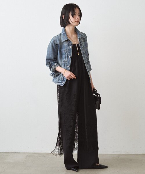 LOUNGEDRESS(ラウンジドレス)の「ヴィンテージライクデニムジャケット(デニムジャケット・レディース・ブルー・FREE)」の7枚目の写真