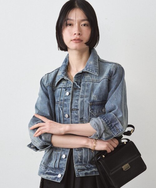 LOUNGEDRESS(ラウンジドレス)の「ヴィンテージライクデニムジャケット(デニムジャケット・レディース・ブルー・FREE)」の8枚目の写真