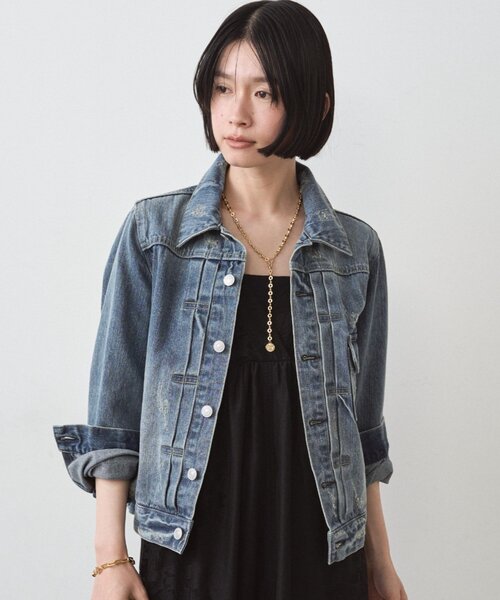 LOUNGEDRESS(ラウンジドレス)の「ヴィンテージライクデニムジャケット(デニムジャケット・レディース・ブルー・FREE)」の9枚目の写真