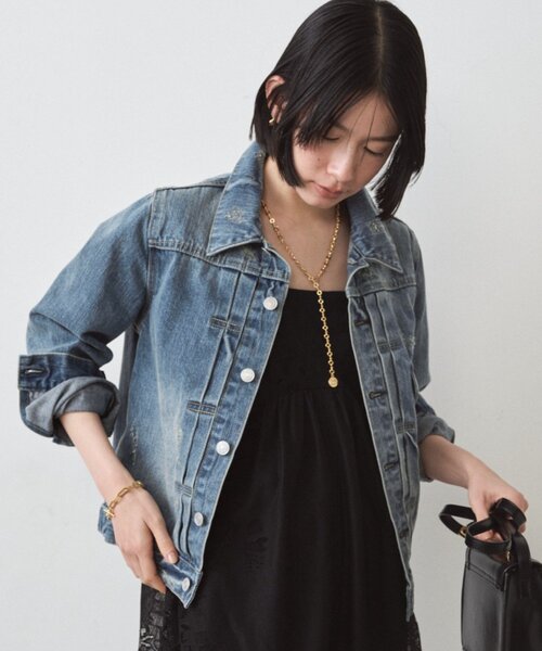 LOUNGEDRESS(ラウンジドレス)の「ヴィンテージライクデニムジャケット(デニムジャケット・レディース・ブルー・FREE)」の10枚目の写真