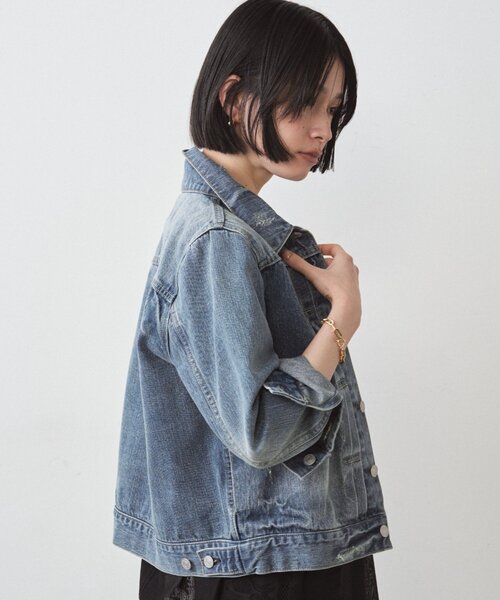 LOUNGEDRESS(ラウンジドレス)の「ヴィンテージライクデニムジャケット(デニムジャケット・レディース・ブルー・FREE)」の11枚目の写真