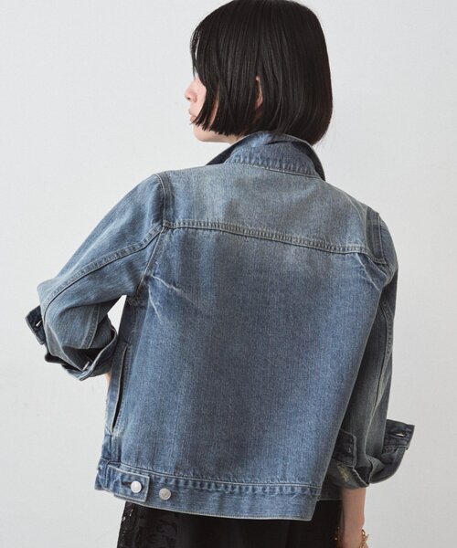 LOUNGEDRESS(ラウンジドレス)の「ヴィンテージライクデニムジャケット(デニムジャケット・レディース・ブルー・FREE)」の12枚目の写真