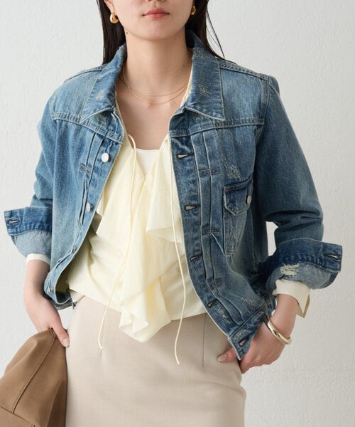 LOUNGEDRESS(ラウンジドレス)の「ヴィンテージライクデニムジャケット(デニムジャケット・レディース・ブルー・FREE)」の21枚目の写真