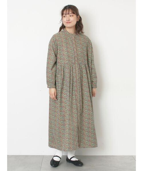 Samansa Mos2（サマンサ モスモス）の「【保温加工】バンドカラーワンピース ≪S/Mサイズ≫（ワンピース・レディース・レッド/チャコールグレー/ミント/ブラック・M/S）」の3枚目の写真