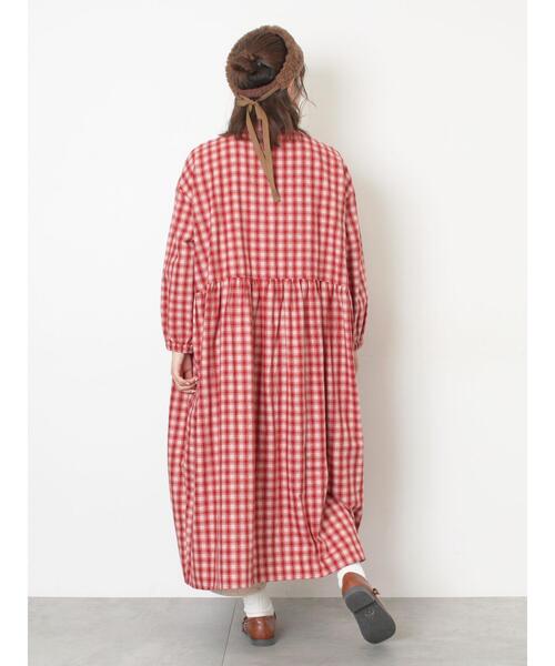 Samansa Mos2（サマンサ モスモス）の「【保温加工】バンドカラーワンピース ≪S/Mサイズ≫（ワンピース・レディース・レッド/チャコールグレー/ミント/ブラック・M/S）」の7枚目の写真