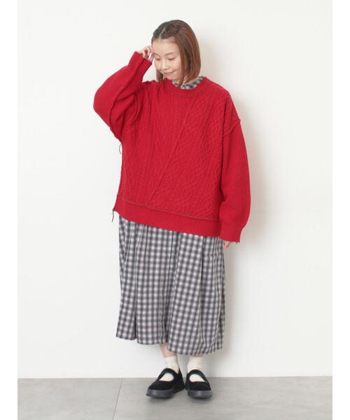 Samansa Mos2（サマンサ モスモス）の「【保温加工】バンドカラーワンピース ≪S/Mサイズ≫（ワンピース・レディース・レッド/チャコールグレー/ミント/ブラック・M/S）」の14枚目の写真