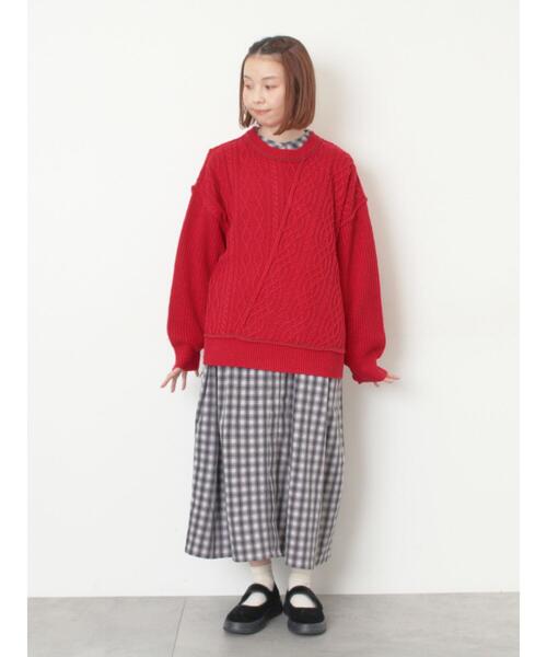 Samansa Mos2（サマンサ モスモス）の「【保温加工】バンドカラーワンピース ≪S/Mサイズ≫（ワンピース・レディース・レッド/チャコールグレー/ミント/ブラック・M/S）」の15枚目の写真