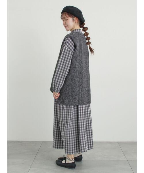 Samansa Mos2（サマンサ モスモス）の「【保温加工】バンドカラーワンピース ≪S/Mサイズ≫（ワンピース・レディース・レッド/チャコールグレー/ミント/ブラック・M/S）」の20枚目の写真