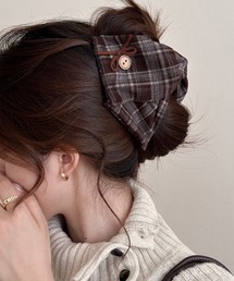 バンスクリップ チェック柄バンスクリップ」に該当するバレッタ/ヘア