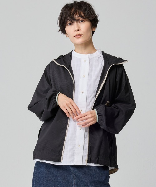 KRIFF MAYER Lady's Collection（クリフメイヤーレディースコレクション）の「【撥水･軽量･UVカット･伸縮性】さらさらエアーフードジャケット（マウンテンパーカー・レディース・オリーブ/ブラック/ナチュラル/その他5/ベージュ/カラフル/サックスブルー・LARGE/MEDIUM）」の2枚目の写真