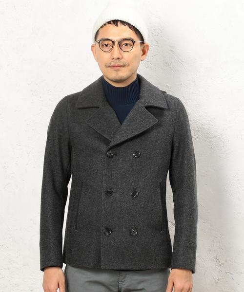 green label relaxing（グリーンレーベルリラクシング）の「HEAVY/MLTN SHORT ピーコート◆（ピーコート・メンズ・ブラック/グレー/ネイビー・MEDIUM/LARGE/X-LARGE/SMALL）」の5枚目の写真