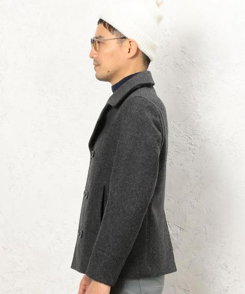 green label relaxing（グリーンレーベルリラクシング）の「HEAVY/MLTN SHORT ピーコート◆（ピーコート・メンズ・ブラック/グレー/ネイビー・MEDIUM/LARGE/X-LARGE/SMALL）」の6枚目の写真