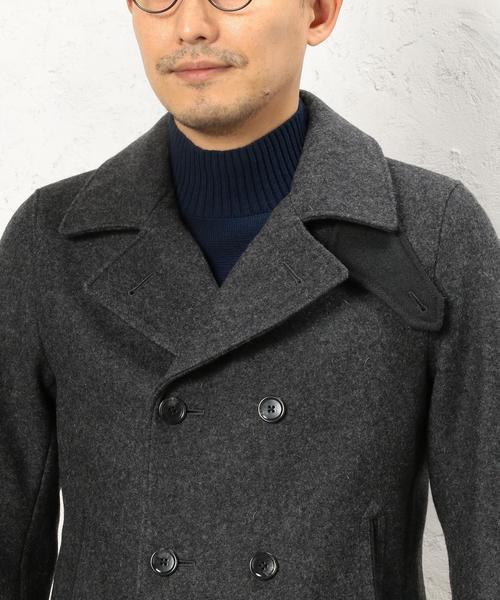 green label relaxing（グリーンレーベルリラクシング）の「HEAVY/MLTN SHORT ピーコート◆（ピーコート・メンズ・ブラック/グレー/ネイビー・MEDIUM/LARGE/X-LARGE/SMALL）」の8枚目の写真