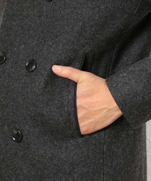 green label relaxing（グリーンレーベルリラクシング）の「HEAVY/MLTN SHORT ピーコート◆（ピーコート・メンズ・ブラック/グレー/ネイビー・MEDIUM/LARGE/X-LARGE/SMALL）」の17枚目の写真