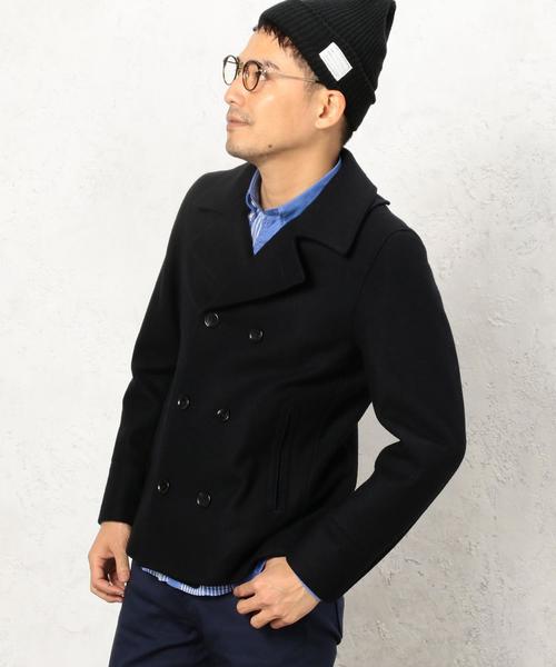 green label relaxing（グリーンレーベルリラクシング）の「HEAVY/MLTN SHORT ピーコート◆（ピーコート・メンズ・ブラック/グレー/ネイビー・MEDIUM/LARGE/X-LARGE/SMALL）」の15枚目の写真