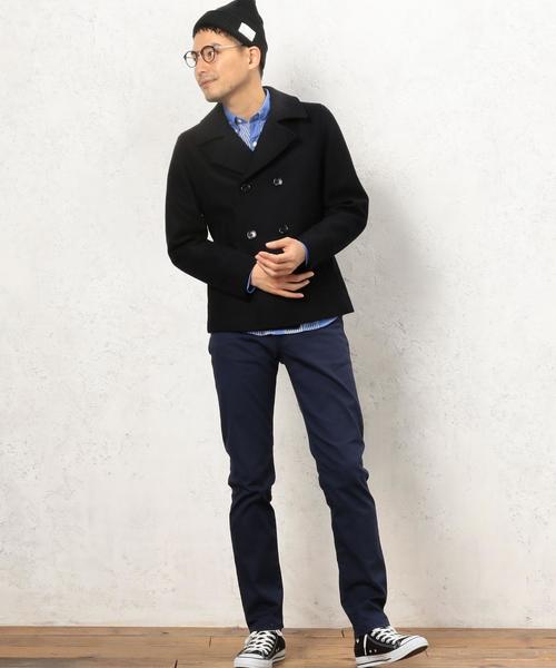 green label relaxing（グリーンレーベルリラクシング）の「HEAVY/MLTN SHORT ピーコート◆（ピーコート・メンズ・ブラック/グレー/ネイビー・MEDIUM/LARGE/X-LARGE/SMALL）」の16枚目の写真