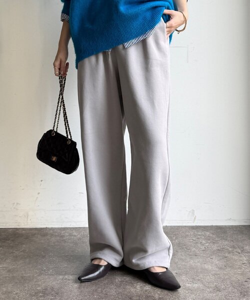 DouDou（ドゥドゥ）の「【WEB限定】裏起毛スウエットパンツ（その他パンツ・レディース・ブラック/ライトグレー・FREE）」の2枚目の写真