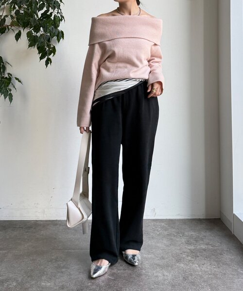 DouDou（ドゥドゥ）の「【WEB限定】裏起毛スウエットパンツ（その他パンツ・レディース・ブラック/ライトグレー・FREE）」の3枚目の写真