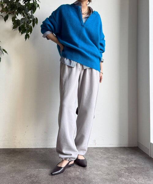 DouDou（ドゥドゥ）の「【WEB限定】裏起毛スウエットパンツ（その他パンツ・レディース・ブラック/ライトグレー・FREE）」の15枚目の写真