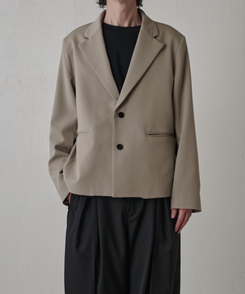 Lui's（ルイス）の「ダブルクロスショートジャケット（テーラードジャケット・メンズ・ブラック/モカ・S/M）」の2枚目の写真