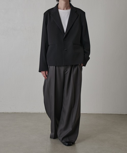 Lui's（ルイス）の「ダブルクロスショートジャケット（テーラードジャケット・メンズ・ブラック/モカ・S/M）」の8枚目の写真