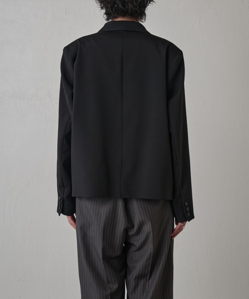 Lui's（ルイス）の「ダブルクロスショートジャケット（テーラードジャケット・メンズ・ブラック/モカ・S/M）」の7枚目の写真