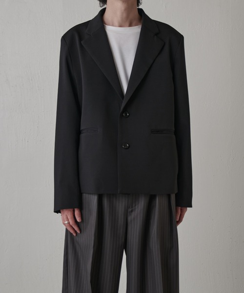 Lui's（ルイス）の「ダブルクロスショートジャケット（テーラードジャケット・メンズ・ブラック/モカ・S/M）」の3枚目の写真