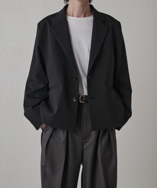 Lui's（ルイス）の「ダブルクロスショートジャケット（テーラードジャケット・メンズ・ブラック/モカ・S/M）」の5枚目の写真