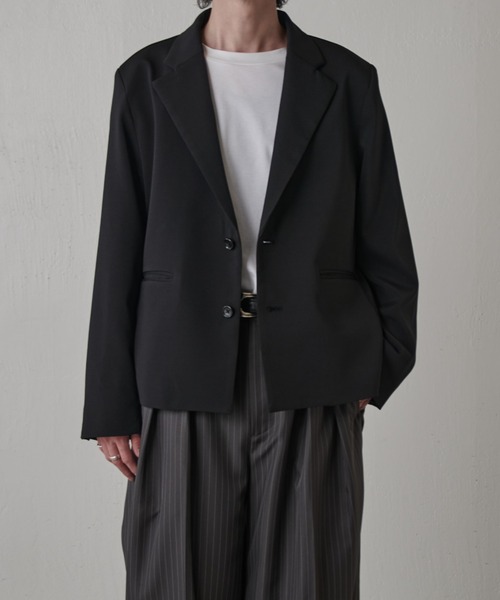 Lui's（ルイス）の「ダブルクロスショートジャケット（テーラードジャケット・メンズ・ブラック/モカ・S/M）」の6枚目の写真