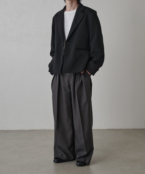 Lui's（ルイス）の「ダブルクロスショートジャケット（テーラードジャケット・メンズ・ブラック/モカ・S/M）」の9枚目の写真