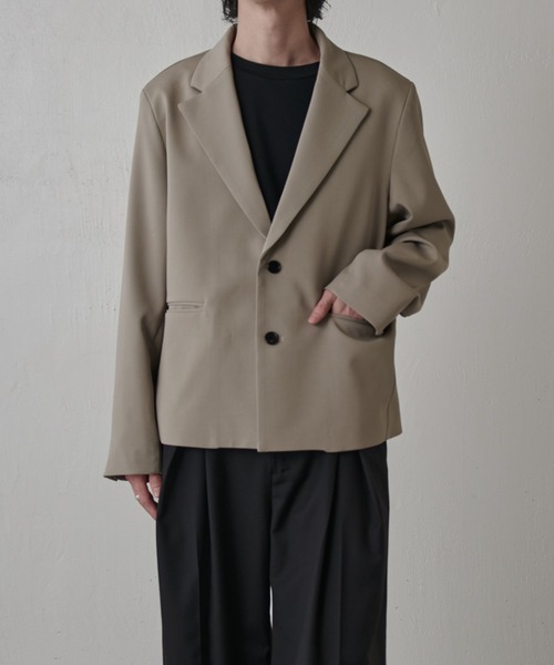 Lui's（ルイス）の「ダブルクロスショートジャケット（テーラードジャケット・メンズ・ブラック/モカ・S/M）」の10枚目の写真