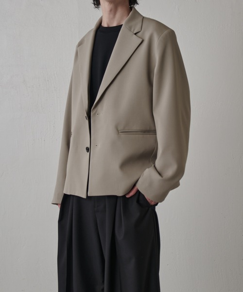 Lui's（ルイス）の「ダブルクロスショートジャケット（テーラードジャケット・メンズ・ブラック/モカ・S/M）」の12枚目の写真