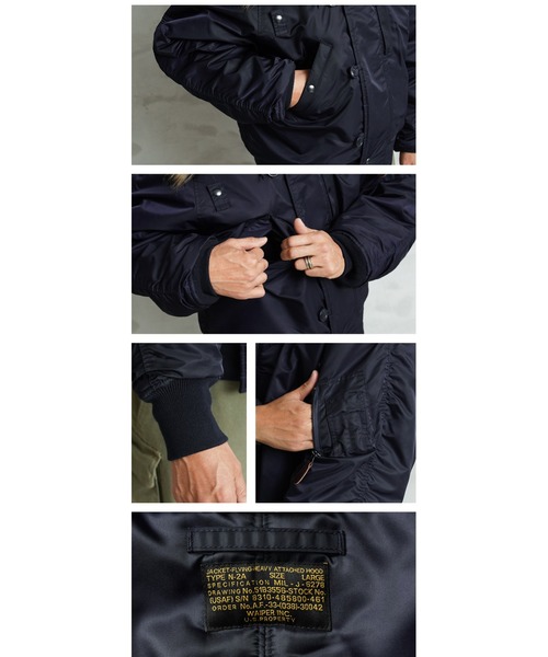 WAIPER.inc（ワイパーインク）の「WAIPER.inc 米軍 初期型 N-2A VINTAGE フライトジャケット【WP149】（ミリタリージャケット・メンズ・ネイビー・XL/L/XXL）」の16枚目の写真