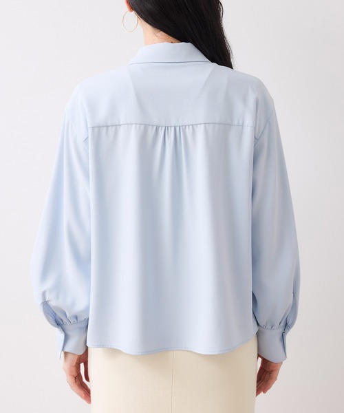 VIS（ビス）の「メタル釦シャツブラウス/イージーケア（シャツ/ブラウス・レディース・ネイビー/オフホワイト/サックスブルー・FREE）」の22枚目の写真