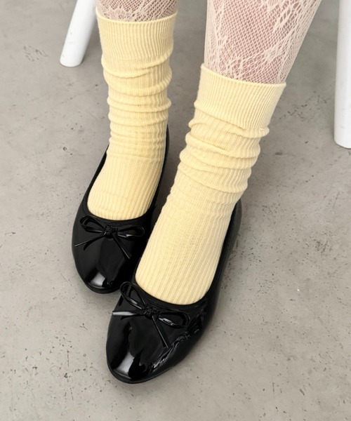 SOLLON.(ソルロン)の「リボンエナメルフラットバレエシューズ(バレエシューズ・レディース・ブラック/ピンク/ライトグリーン/レッド・22.5cm/23.5cm/24.5cm)」の21枚目の写真