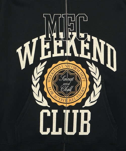 MFC STORE(エムエフシーストア)の「MFC STORE WEEKEND CLUB COLLEGE LOGO ZIP HOODIE(パーカー・メンズ・ブラック/アッシュ・S/M/L/XL)」の18枚目の写真