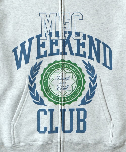MFC STORE(エムエフシーストア)の「MFC STORE WEEKEND CLUB COLLEGE LOGO ZIP HOODIE(パーカー・メンズ・ブラック/アッシュ・S/M/L/XL)」の12枚目の写真