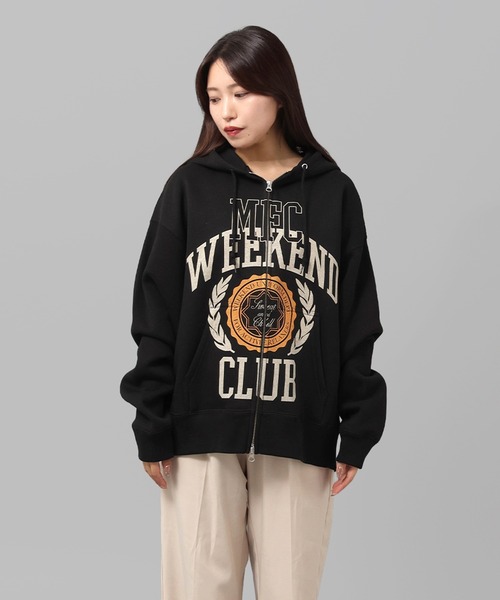MFC STORE(エムエフシーストア)の「MFC STORE WEEKEND CLUB COLLEGE LOGO ZIP HOODIE(パーカー・メンズ・ブラック/アッシュ・S/M/L/XL)」の7枚目の写真