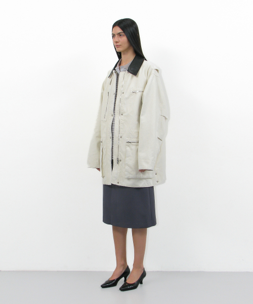 PARTIMENTO WOMEN（パルティメントウィメン）の「ウォッシュドデミージョーカーコート_アイボリー（トレンチコート・レディース・その他・ONE SIZE）」の3枚目の写真
