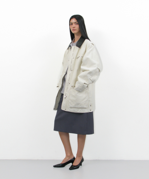 PARTIMENTO WOMEN（パルティメントウィメン）の「ウォッシュドデミージョーカーコート_アイボリー（トレンチコート・レディース・その他・ONE SIZE）」の7枚目の写真