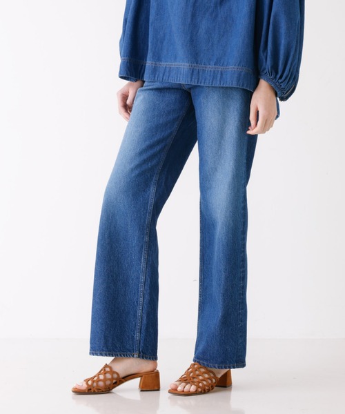 DESIGNWORKS（デザインワークス）の「ストレートデニムパンツ（デニムパンツ・レディース・インディゴブルー・38）」の3枚目の写真