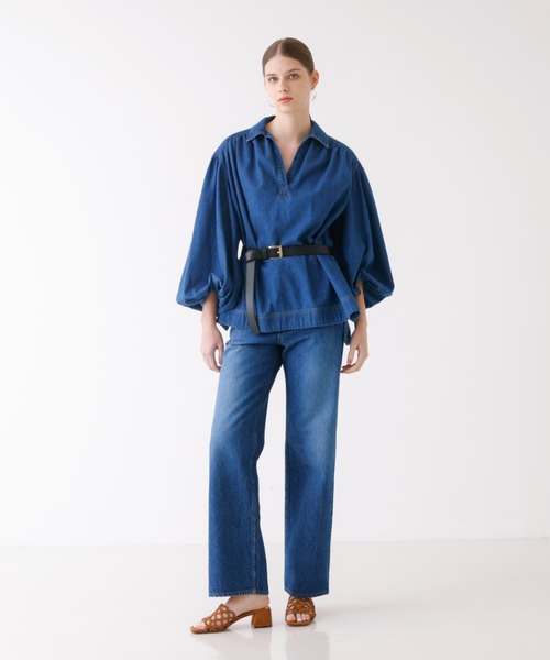 DESIGNWORKS（デザインワークス）の「ストレートデニムパンツ（デニムパンツ・レディース・インディゴブルー・38）」の8枚目の写真