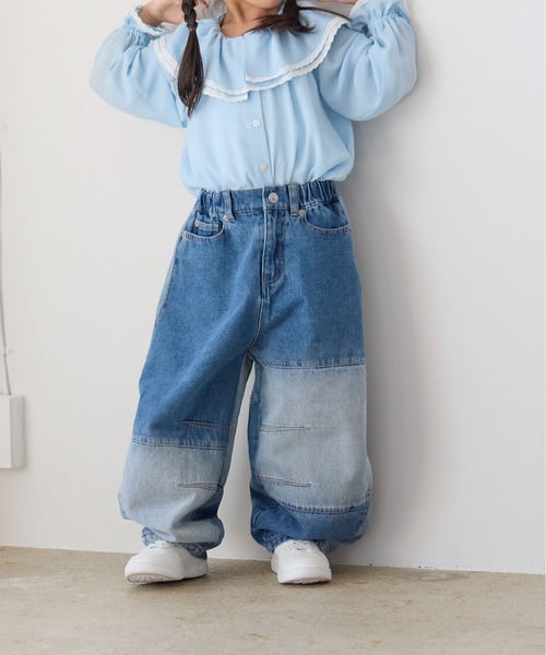 LOWRYS FARM(ローリーズファーム)の「デニムコクーンパンツ 631065(デニムパンツ・キッズ・ブルー/ブルー系その他・130cm/120cm/110cm/150cm/140cm)」の1枚目の写真