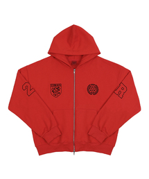 CLUB JERSEY ZIP-UP HOODIE RED