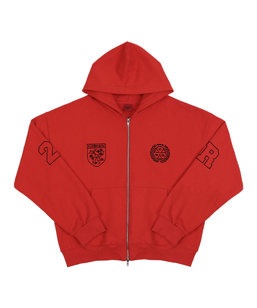 Club Jersey Zip‑Up Hoodie — красное худи на молнии