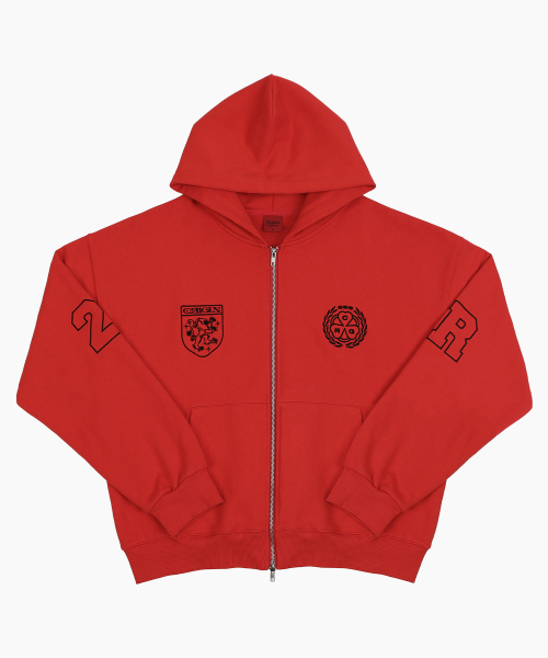 CRIGUN（クリガン）の「CLUB JERSEY ZIP-UP HOODIE RED（パーカー・レディース・レッド・MEDIUM/LARGE/X-LARGE/WS）」の2枚目の写真