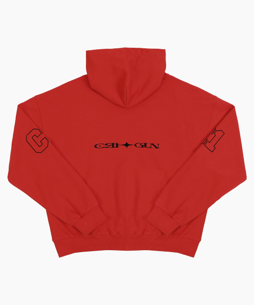 CRIGUN（クリガン）の「CLUB JERSEY ZIP-UP HOODIE RED（パーカー・レディース・レッド・MEDIUM/LARGE/X-LARGE/WS）」の3枚目の写真