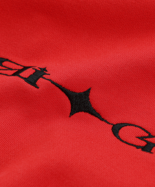 CRIGUN（クリガン）の「CLUB JERSEY ZIP-UP HOODIE RED（パーカー・レディース・レッド・MEDIUM/LARGE/X-LARGE/WS）」の6枚目の写真