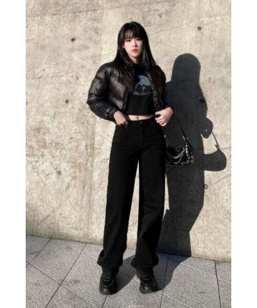 MALOUPE(マロップ)の「9106 セミワイドデニムパンツ(ブラック)(デニムパンツ・レディース・ブラック・FREE)」の8枚目の写真